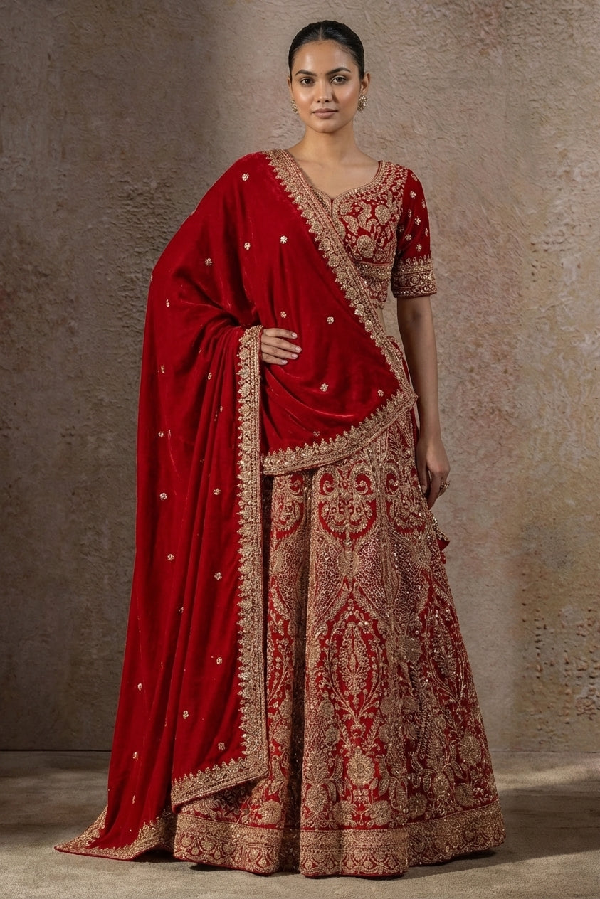 Magenta & Rani Pink Bridal Lehenga